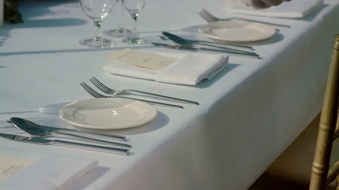 Wedding table with decorations Stock-Footage 90696432