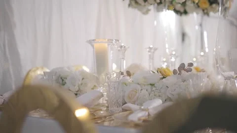 Wedding Table With Decorations Stock Footage 150992858