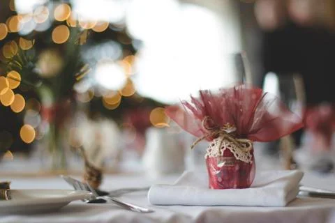 Wedding table decorations Foto stock