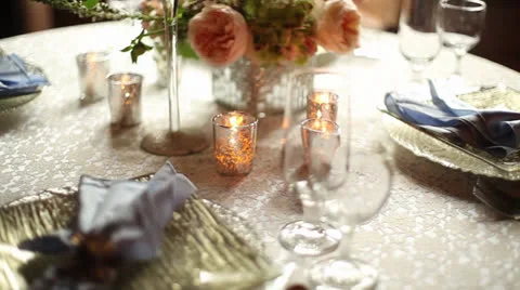 Wedding table dolly shot Vídeos de archivo 25592587