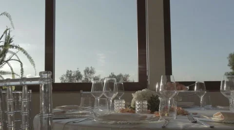 Wedding table dolly shot Video stock 43105355