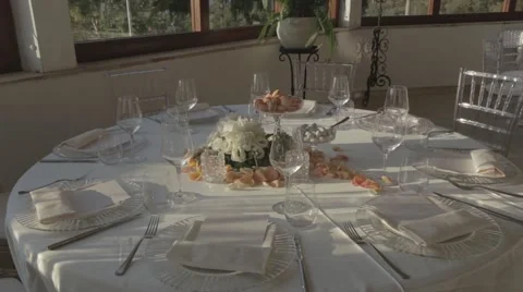 Wedding table dolly shot Video stock 43109940