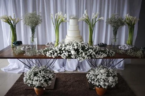 Wedding table - elegant decorated table for wedding party Stock-Fotos