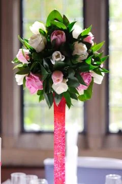 Wedding table flowers Stock Photos