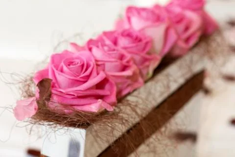 Wedding table flowers Stock Photos