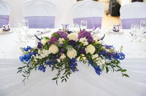 Wedding table flowers Stock Photos