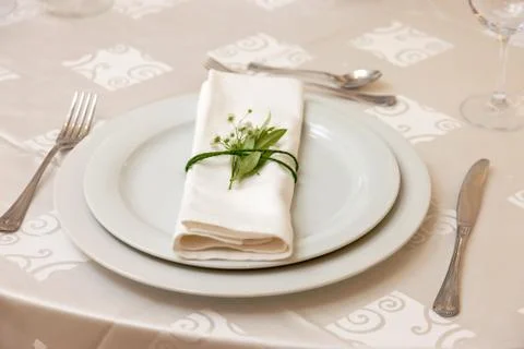 Wedding table with flowers Stock Photos