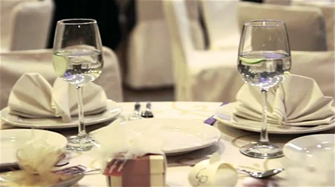 Wedding table Stock Footage 10571019