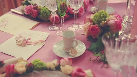 Wedding Table Stock Footage 84937676