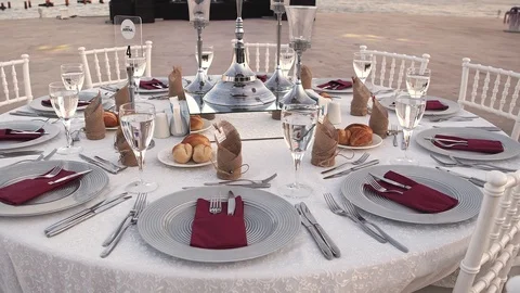 Wedding Table Stock Footage 110943475