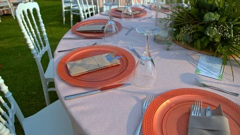 Wedding Table Stock Footage 110963945