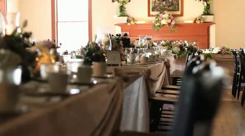 Wedding table number 8 Stock Footage 12671040