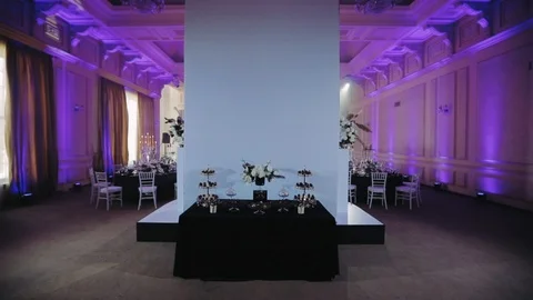 Wedding table, place for text Stock Footage 105620931