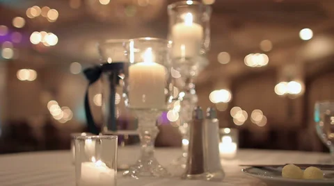 Wedding Table Setting Video stock 34369613
