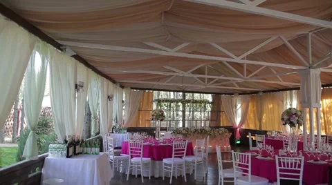 Wedding table setting Stock Footage 44208538