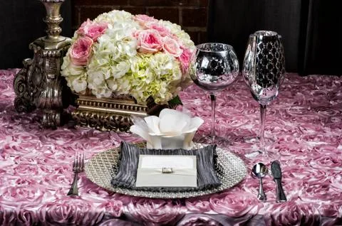 Wedding table setting Foto stock