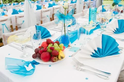 Wedding table setting Stock Photos
