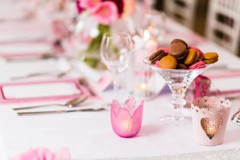 Wedding table setting Stock Photos