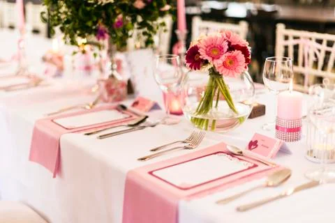 Wedding table setting Stock Photos