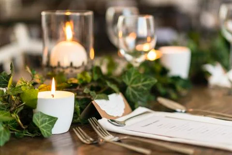 Wedding table setting Stock Photos