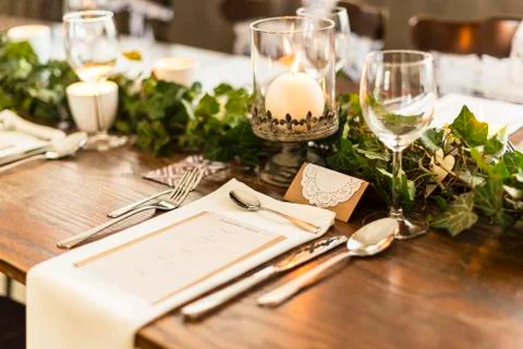 Wedding table setting Stock Photos
