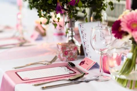 Wedding table setting Stock Photos