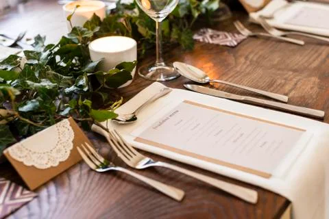 Wedding table setting Stock Photos
