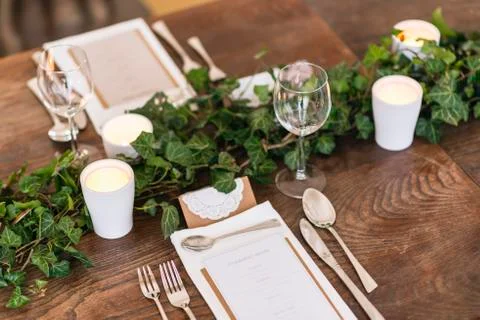 Wedding table setting Stock Photos