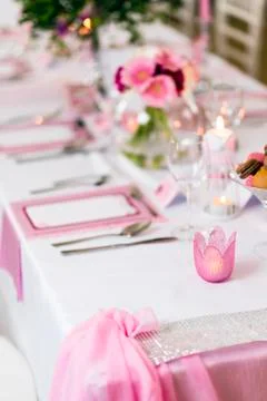 Wedding table setting Stock Photos