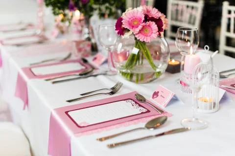 Wedding table setting Stock Photos