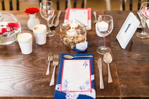 Wedding table setting Stock Photos