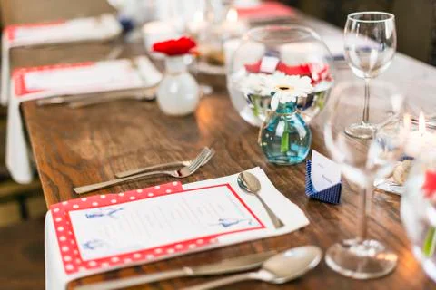 Wedding table setting Stock Photos