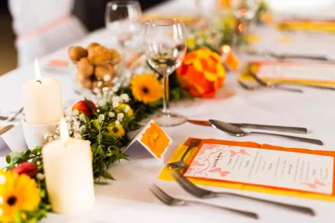 Wedding table setting Stock Photos