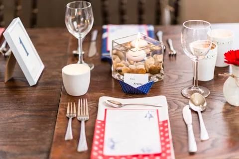 Wedding table setting Stock Photos