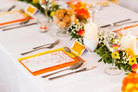 Wedding table setting Stock Photos