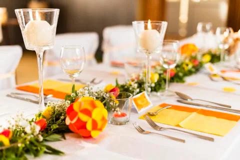 Wedding table setting Stock Photos