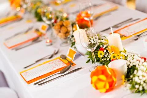 Wedding table setting Stock Photos