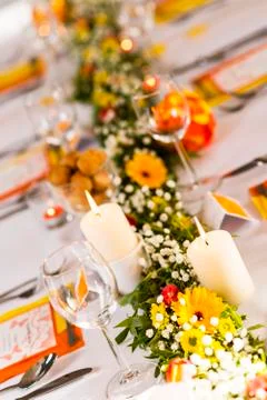 Wedding table setting Stock Photos