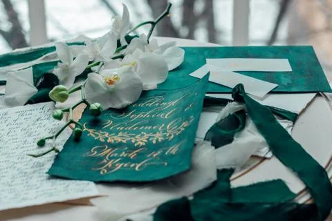 Wedding table setting in rustic style. Stock Photos