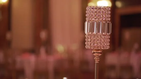 Wedding table setup. Decorated wedding table Stock Footage 247734691