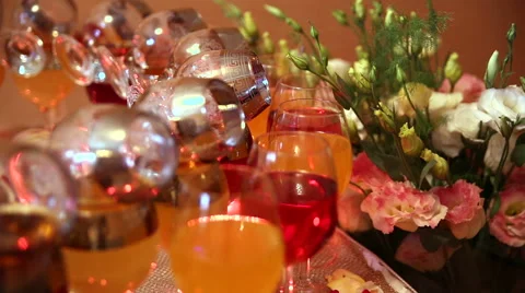 Wedding table with treats Stock Footage 68906491