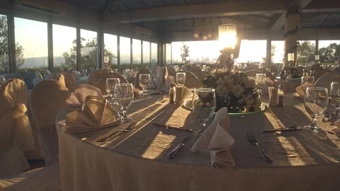 Wedding Tables Stock Footage 119202777