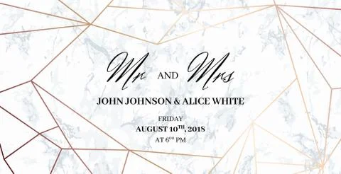 Wedding template card. Mr. and Mrs. signs Stock Illustration