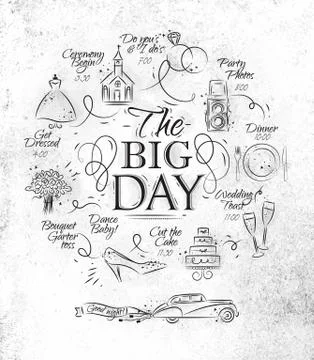 Wedding timeline Stock Illustration