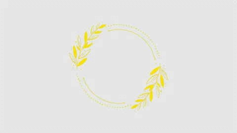 Wedding titles copy space for text animated flower, leaf wreath floral deco.. Stock Footage 235590392