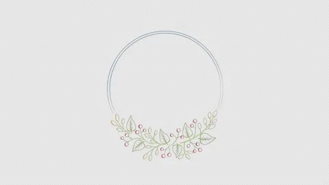 Wedding titles copy space for text animated flower, leaf wreath floral deco.. Stock Footage 236743759