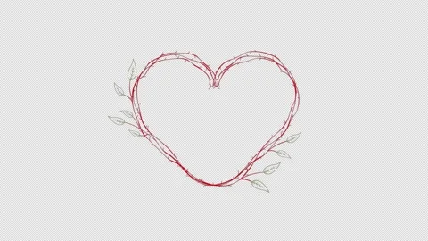 Wedding titles copy space for text animated flower, leaf wreath floral hear.. Video stock 236743810