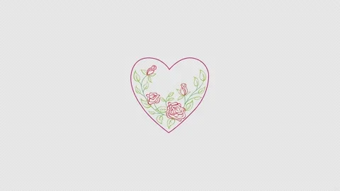 Wedding titles with copy space for text heart shape flower, leaf wreath flo.. Stock-Footage 236831417