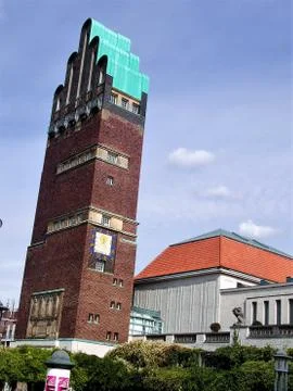 Wedding tower on the Mathildenhohe hill Stock Photos
