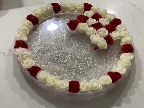 Wedding Tray with flowers Stock Photos
